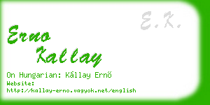 erno kallay business card