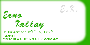 erno kallay business card